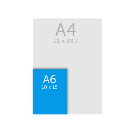 Format A6  La surface d'une feuille de papier au format A6